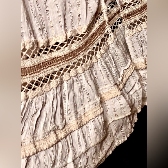 New NWT FRENCH WHITE BOHEMIAN COUNTRY OFF THE SHOULDER EMBROIDERED MAXI DRESS S - Picture 7 of 16